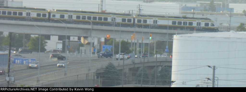 UP Express train on the Pearson Airport viaduct spur